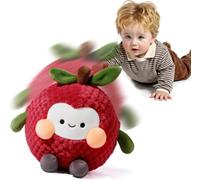 eJog Pup Tummy Time Toys, Sensory Toys for Babies, Interactive Musical Plush Lychee with Record Replay, Dancing Bouncing Ball, Crawling Gift for Newborn Babies Infants