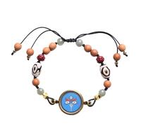 EJOXMQTZR Tibetan Zakiram Thangka Pendant Hand-Painted Thangka Ethnic Characteristics Wind Duo Bao Strings for Men and Women Strings Hand Rope(Blu)