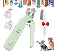 Ejoyiso Claw Scissors for Dogs with Light, Claw Scissors for Dogs with LED Light, the 2-in-1 LED Claw Scissors for Safe Paw Care without Fear (Green)