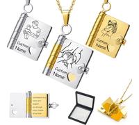 Ejoyiso Personalized Daughter Book Necklace, My Incredible Daughter Book Necklace,Custom Name Openable Pendant Adjustable Gift for Daughters