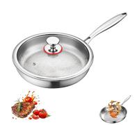 Ejoyiso Tipanexi Pro Titanium Non-stick Frying Pan with Lid, Titanium Pan, It Is Naturally Non-Stick Coating and Suitable for All Types of Cookers (Diameter 28)