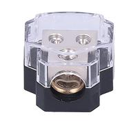 Ejoyous 1 In 2 Out Power Distribution Block Polycarbonate Copper Fuse Holder 60A 0 4 AWG In 4 8 AWG Out for Car Truck Boat RV Audio Amplifier Wiring