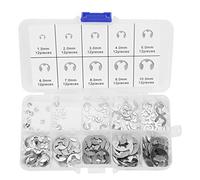 Ejoyous 120Pcs E Clip Washer Kit Stainless Steel E Clip Washer M1.5-M10 Assortment, 304 Open Retaining Lock Rings with Storage Box for Shaft Repair, Workshop and Home Use