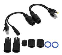 Ejoyous 12v PoE Splitter PoE Injector PoE Adapter for IP Cameras WLAN Access Points with 40m Range ABS Housing Plug Play (Black)