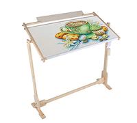 Ejoyous 14 CT Cross Stitch Wooden Embroidery Frame, 360° Rotatable 5 Levels of Flexible Height Adjustment, for Needlework Sewing Handmade Tools DIY Craft, Adjustable Cross Stitch Frame Stand