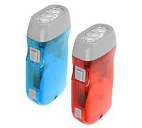 Ejoyous 2 PCS Hand Crank Flashlight, Manual Power No-Battery Flashlight Handpress Powerful Torch LED Emergency Light with Hanging Rope for Camping Hiking Outdoor Home Emergency (Red and Blue)