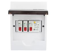 Ejoyous 2 Way Consumer Unit, Weatherproof Circuit Breaker Consumer Unit Enclosure 40A 30mA RCD + 2 MCB Circuit Breaker Box for Workshop Residential Building Garage Marina