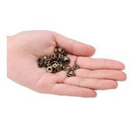 Ejoyous 20pcs Monk Rivets, Leather Craft Purse Bag, Brass and Iron Screws 8mm Four Colors with Electroplated Surface, Easy Installation for Your Crafting Needs (Antique Brass)