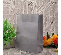 Ejoyous 25 PCS Kraft Paper Bags with Handle Brown Party Favor Bags for Shopping Packaging Large Capacity Durable Eco-Friendly (Silver)