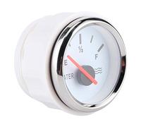 Ejoyous 2in Water Level Gauge Stainless Steel ABS Water Level Meter 52mm Pointer Display Backlight Anti Vibration for Marine Boat Truck RV Tank Monitoring (White Dial Silver Cover)