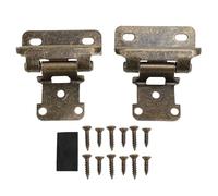 Ejoyous 2Pcs Self Closing Cabinet Hinge, 1/2in Semi Wrap Overlay Cupboard Hinge Enhanced Safety Steel for Kitchen Bathroom RV Boat Campervan with Easy Installation (Bronze)