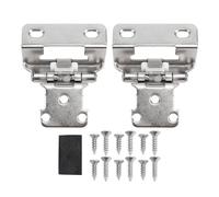 Ejoyous 2Pcs Self Closing Cabinet Hinge, 1/2in Semi Wrap Overlay Cupboard Hinge Enhanced Safety Steel for Kitchen Bathroom RV Boat Campervan with Easy Installation (Champagne)