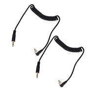 Ejoyous 3.5 Mm to Male Flash PC Sync Cable, 2pcs Universal Flash Sync Coiled Cord with Screw Lock for Digital Cameras, 30-80cm / 11.8-31.5in
