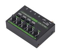 Ejoyous 4 Channel Stereo Line Mixer, 6.35mm Interface Low Noise Independent Volume Control, with RGB Light, for Keyboards Small Stage Drum Kits
