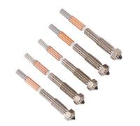 Ejoyous 5 Pieces 3D Printer Nozzles, QIDI Plus4 Bimetal Nozzle Bimetal Extruder Nozzles Integrated Ceramic Insulating Material 0.4 Mm 0.2 Mm 0.6 0.8