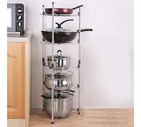 Ejoyous 5 Tiers Saucepan Stand, Pan Pot Organiser Rack, Multi-Layer Pan Rack Stand Cookware Holder Standing Storage Rack, for Electric Rice Cooker Saucepan Frying Pan Soup Pot 39.96 x 13.78in