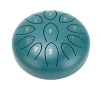 Ejoyous 6 Inch Chakra Rain Drum Carbon Steel Tongue Drum 11 Tones Hand Pan Percussion with Basswood Mallets Stand and Bag for Yoga Meditation Camping (Green)