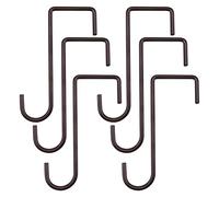 Ejoyous 6 Pack Brown Fence Hooks, Metal Hangers for Viny l Fences, Indoors and Outdoors: Hanging Lights, Plants, Bird Feeders (2-6inch)