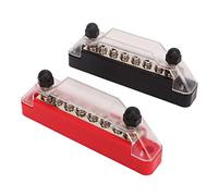 Ejoyous 6 Post Power Distribution Block, ABS and Brass, 6 Way Circuit Fuse Holder, 12-48V 150 Amp for Automotive Audio and Marine Applications