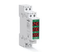 Ejoyous 60 to 450V Voltage Meter ABS Modular Voltmeter 3 LED Digital Display 35mm Rail Mount Three Phase 50 60Hz for Home Household Power Panel Monitoring