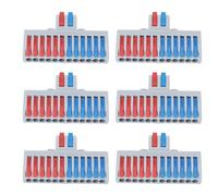 Ejoyous 6Pcs 2 In 12 Out DIN Rail Terminal Blocks Wiring Splicing Connector for Circuit Home Appliances Lighting Electrical Control, Compatible with BV BVR RV Wires