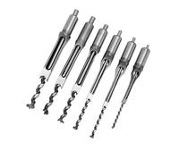 Ejoyous 6Pcs Square Hole Saw Drill Bit Set, High Hardness Steel HRC48-50 Mortising Chisel Auger Bits for Woodworking Construction with 19mm Support Diameter
