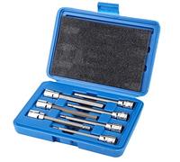 Ejoyous 7-piece Hex Socket Spanner Set (3/8), Chrome Vanadium Steel, 110mm Shank, Size: 3-10mm, Includes Storage Box