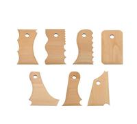 Ejoyous 7 Piece Pottery Tools, Pottery Foot Shaper Tool Beech Wood Rib Trimming Tool for Clay Making, Ceramic Sculpting, Smoothing
