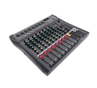 Ejoyous 8 Channel Professional Sound Mixer, ABS Aluminum Alloy Bluetooth Sound Mixer AC100 to 240V with Delay Effect 3 Band EQ Slide Fader for Karaoke Live Streaming Recording