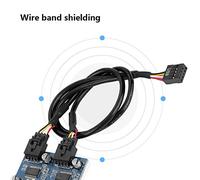 Ejoyous 9 Pin USB Header, Male to 4 Female Splitter Cable, Easy Set-up, Solution Provider, Wide Compatibility with Various Chassis and Main Boards, Wire Band Shielding, Versatile Design
