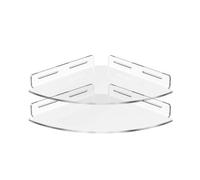 Ejoyous Acrylic Corner Shower Shelves 2 Pack Clear Wall Mounted Shower Caddies 8.5 X 8.5 X 1.3 in Adhesive No Drill Bathroom Storage Rack for Dorm Toilet Corner