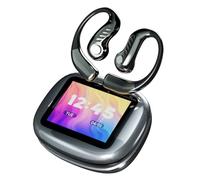 Ejoyous AI Translation Earbuds Bluetooth 5.4 Wireless Ear Hook Headphones with Touch Screen Case 130 Plus Languages Low Latency Gaming Music Modes for Travel Work Sports (Black)