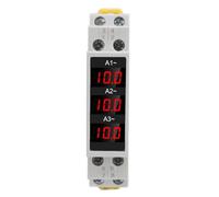 Ejoyous Ammeter DIN Rail, 3 Phase Current Meter LED Digital Display High Accuracy Current Meter with 3 Sensors AC80-500V 1-100A for Industry Mining Metallurgy Electric