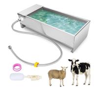 Ejoyous Automatic Livestock Water Trough, Animal Drinking Water Tank with Float Valve Kit, Stainless Steel, Automatic Dog Water Dispenser, Outdoor Self-Filling Watering Bowl for