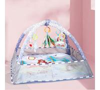 Ejoyous Baby Activity Playmat, Baby Play Gym with Cloth Book Mirror Teether Bells Balls Tummy Time Play Mat for Newborn Babies and Toddlers