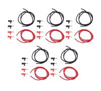 Ejoyous Banana Test Lead Brass ABS Banana Test Cable 5 Sets 4mm 1mm² 30V AC 60V DC 19A for Electronic Testing Lab Bench Multimeter Repair Technicians