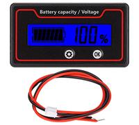 Ejoyous Battery Meter LCD Display with Adjustable Power Percentage Alarm Universal Battery Capacity Voltage Indicator for Electric Vehicles 12-84V (Blue Light)