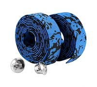Ejoyous Bike Handlebar Tape Bandage, Soft Bicycle Bar Tape Handle Wrap with 2 Bar Plugs for Touring Cycling and Road Racing 2PCS Per Set (Black+Blue)