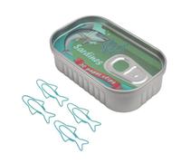 Ejoyous Blue and Water Green Fish Paper Clips, 30 Pcs Versatile Cute Fish-Shaped Metal Paperclip Set with Storage Box, Ideal Choice for Offices, Schools, and More