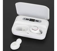Ejoyous Bluetooth Headset Wireless Earphone with Digital Display Bluetooth 5.0 Plastic Charging Case 2000mAh Touch Control Stereo Calls for Work Travel Running Gym (F9-5 white with breathing light)