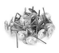 Ejoyous Brush Wheel Mini Wire Brush Abrasive Wheel Buffing Tools Finishing Tools Polishing Accessories 30Pcs 3mm Shank Curl Style with 25mm Outer Diameter for Rust Paint Removal Wood (steel wire)