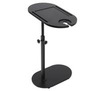 Ejoyous C-Shaped Side Table, Adjustable Height Bedside Table, 360 Degree Rotation Sofa Side Table Wooden Coffee Table for Living Room Bedroom Bathroom