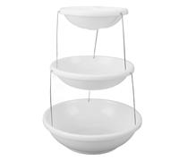 Ejoyous Cake Table Stand, Rotating Foldable Plastic Bowl Multipurpose 3 Tier Dessert Tray Rack for Serving Fruit for Wedding