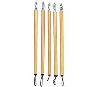 Ejoyous Calligraphy Dip Pen Ink, 5Pcs Wooden Dip Pen Illustration Dip Pen Handcrafted Manga Calligraphy Vintage Bamboo Drawing Painting Kit School Supplies (1-5 nib set)