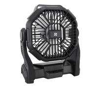 Ejoyous Camping Fan USB Battery -operated Table Fan with 10400mAh Battery 4 Speeds 90 ° Inclination 360 ° Hanger Led Lamp 3 Brightnesses for Tent Travel (Black Controller)