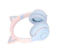 Ejoyous Cat Ear Bluetooth Headphones Kitty Ear Wireless Gaming Headset Bluetooth Cat Headset LED Foldable Stereo 40mm Detachable Microphone 3.5mm Cable for Teens Adults (Blue)