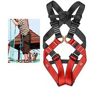 Ejoyous Children Harness, High Strength Polyester Safety Belt with Adjustable Straps for and Hiking (Black and red large size (10-14 years old))