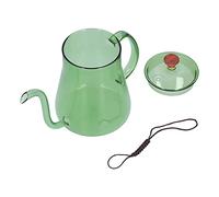 Ejoyous Coffee Kettle Glass Coffee Pot 600ml, High Borosilicate Glass Drip Kettle with Long Nozzle, 4.5 X 6.3 in, 302°F Range, for Home Kitchen Office Pour Over Tea (Green)