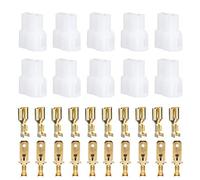 Ejoyous Connector Flat Plug Set, T-Type 2 Pin Automotive Electrical Cable Connectors Flat Socket Connector Assortment Kit, for Yaesu Car FT-7800R 8800R 8900R