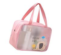 Ejoyous Cosmetic Bag Clear Makeup Bag PU PVC 30 X 11 X 20.5 Cm Handheld Cartoon Pattern for Travel Swimming Toiletry Storage Women and Girls (Pink)